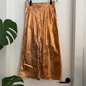 KURT LYLE | Sold Out Everywhere | Metallic Copper Wide-Leg Trousers - Women